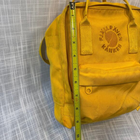 Fjallraven Re-Kanken Yellow Small Backpack 23548 Everyday Pack Pockets Embroider main image 6